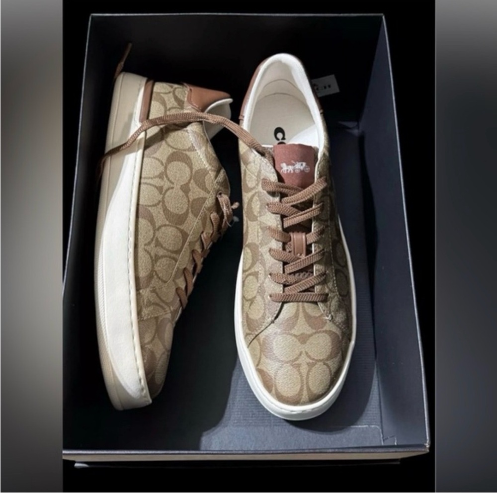 Coach Signature Brown and Cream Sneakers size (13) men’s EUC